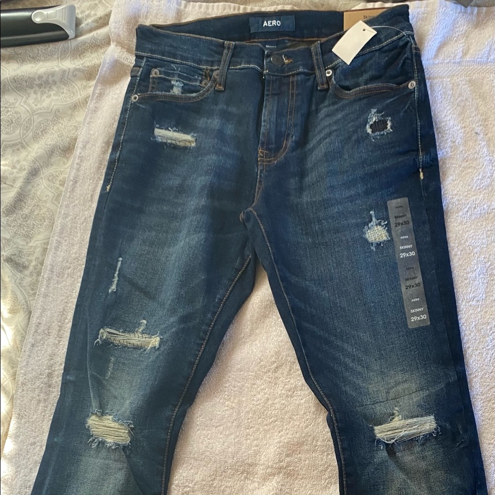 NWT Mens 29x30 Aeropostale Distressed Skinny Jeans